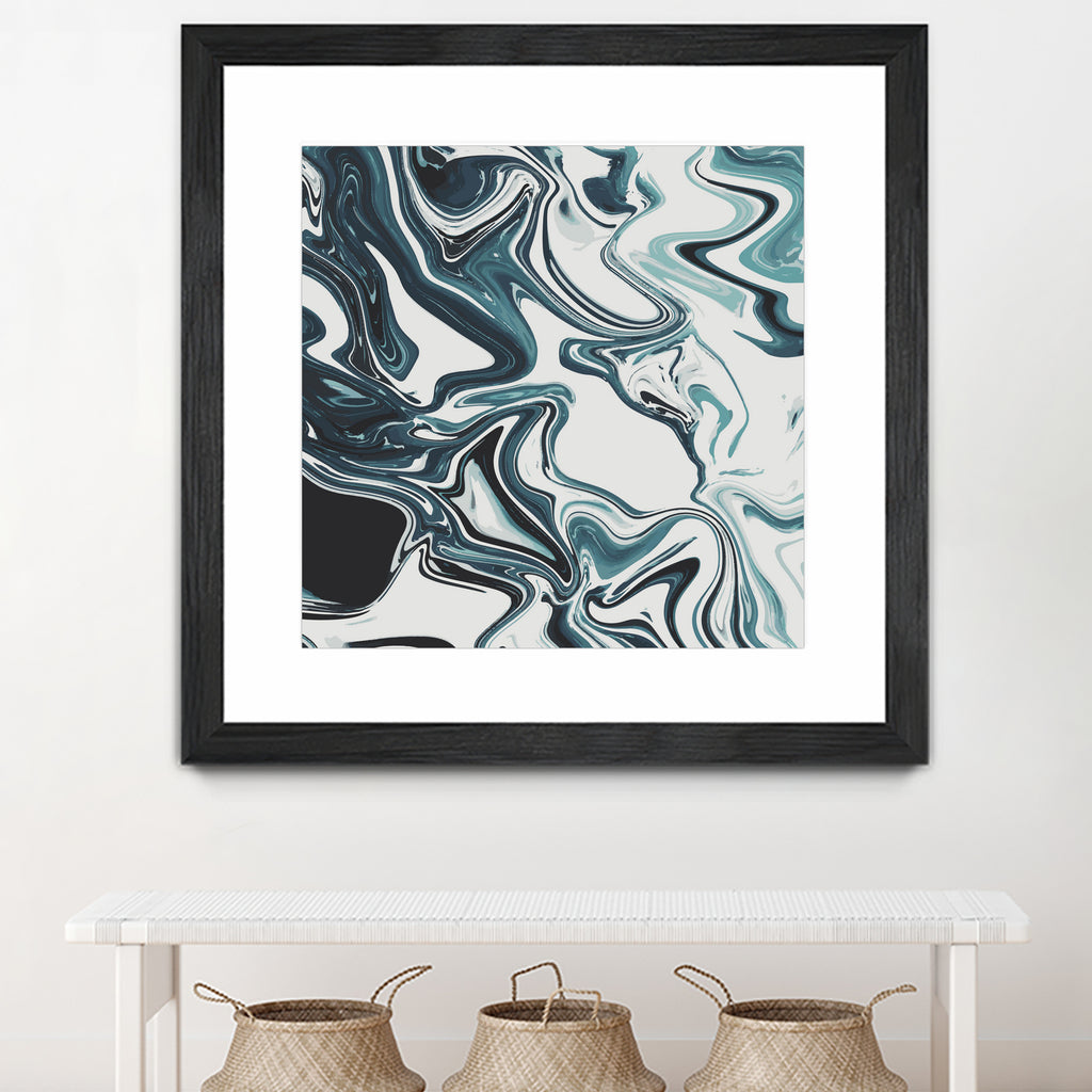 Liquid Marble Blues 023 by Jelena Obradovic on GIANT ART - blue vector illustration