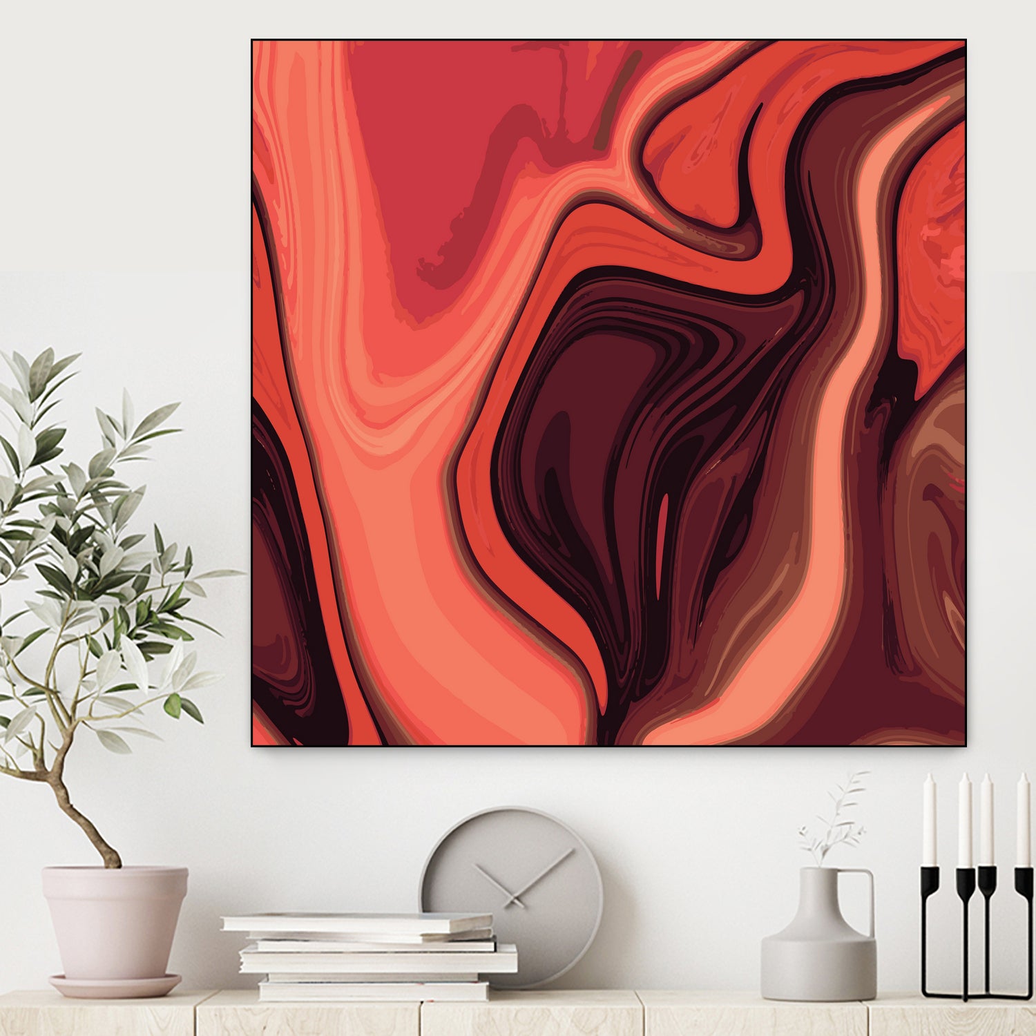 Lava Marble 024 by Jelena Obradovic on GIANT ART - red vector illustration