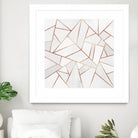 White Stone and Copper Lines by Elisabeth Fredriksson on GIANT ART - white digital painting