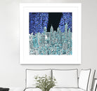 philadelphia cityscape abstract by Bekim Mehovic on GIANT ART - blue digital painting