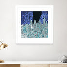 philadelphia cityscape abstract by Bekim Mehovic on GIANT ART - blue digital painting