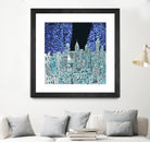 philadelphia cityscape abstract by Bekim Mehovic on GIANT ART - blue digital painting