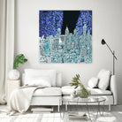 philadelphia cityscape abstract by Bekim Mehovic on GIANT ART - blue digital painting