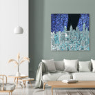 philadelphia cityscape abstract by Bekim Mehovic on GIANT ART - blue digital painting