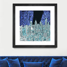 philadelphia cityscape abstract by Bekim Mehovic on GIANT ART - blue digital painting