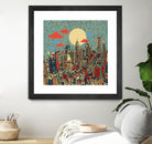 philadelphia cityscape abstract 3 by Bekim Mehovic on GIANT ART - blue digital painting