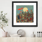 philadelphia cityscape abstract 3 by Bekim Mehovic on GIANT ART - blue digital painting