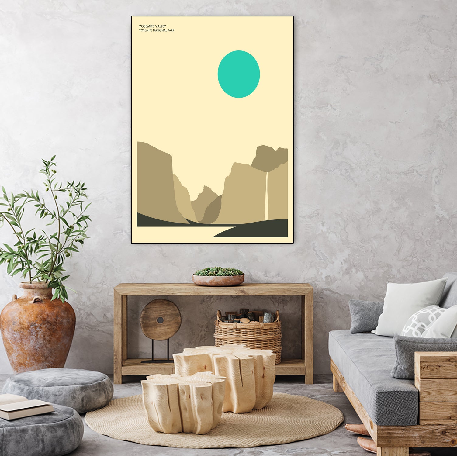 YOSEMITE NATIONAL PARK (Yosemite Valley) by Jazzberry Blue on GIANT ART - blue vector illustration