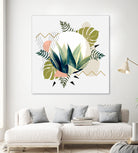 Abstract geometrical and botanical shapes I by mmarta bc on GIANT ART - green digital painting