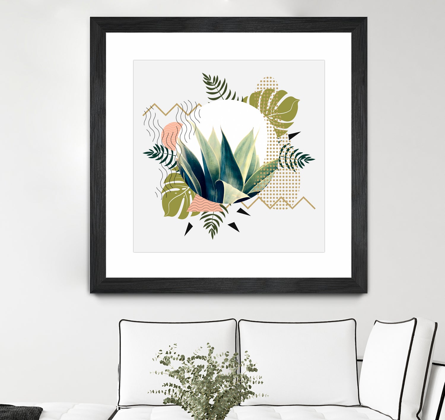 Abstract geometrical and botanical shapes I by mmarta bc on GIANT ART - green digital painting