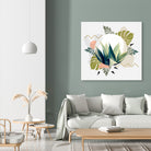 Abstract geometrical and botanical shapes I by mmarta bc on GIANT ART - green digital painting