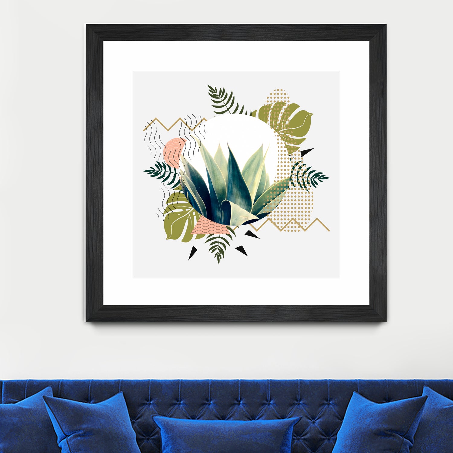 Abstract geometrical and botanical shapes I by mmarta bc on GIANT ART - green digital painting