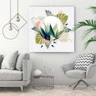 Abstract geometrical and botanical shapes I by mmarta bc on GIANT ART - green digital painting