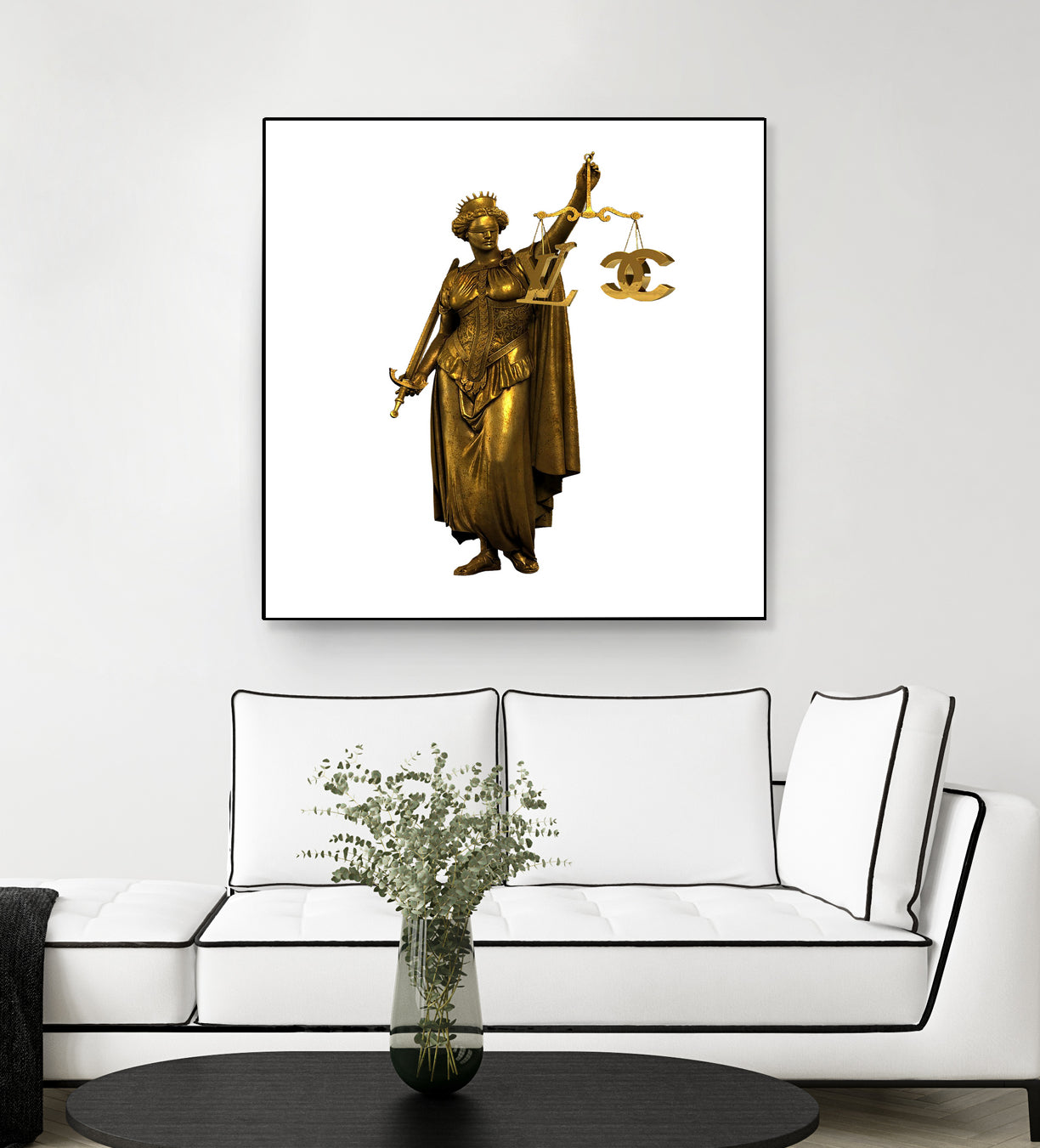 CHANEL OR LOUIS VUITON / LADY OF JUSTICE by Michael Benisty on GIANT ART - white photo illustration