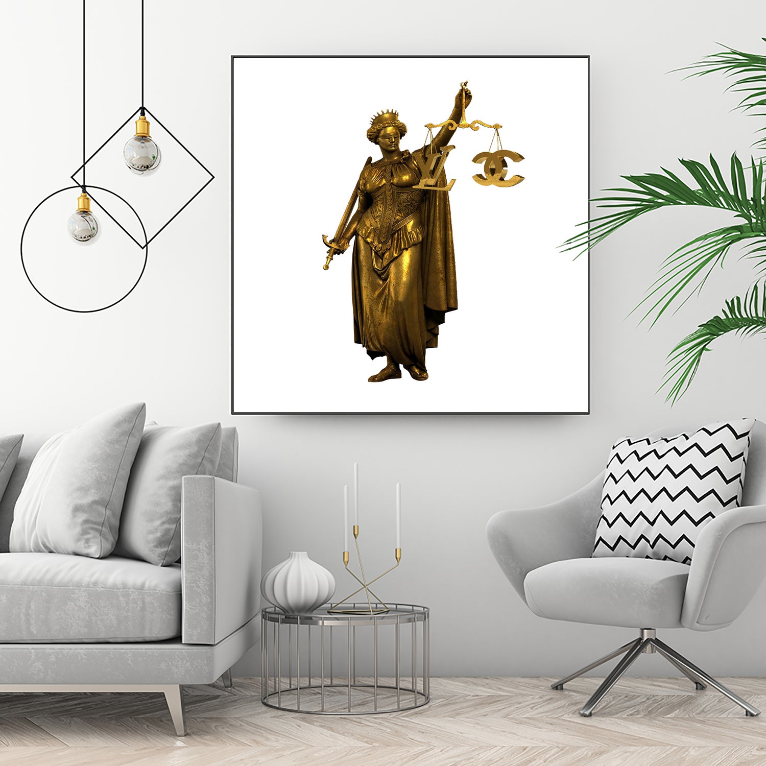 CHANEL OR LOUIS VUITON / LADY OF JUSTICE by Michael Benisty on GIANT ART - white photo illustration