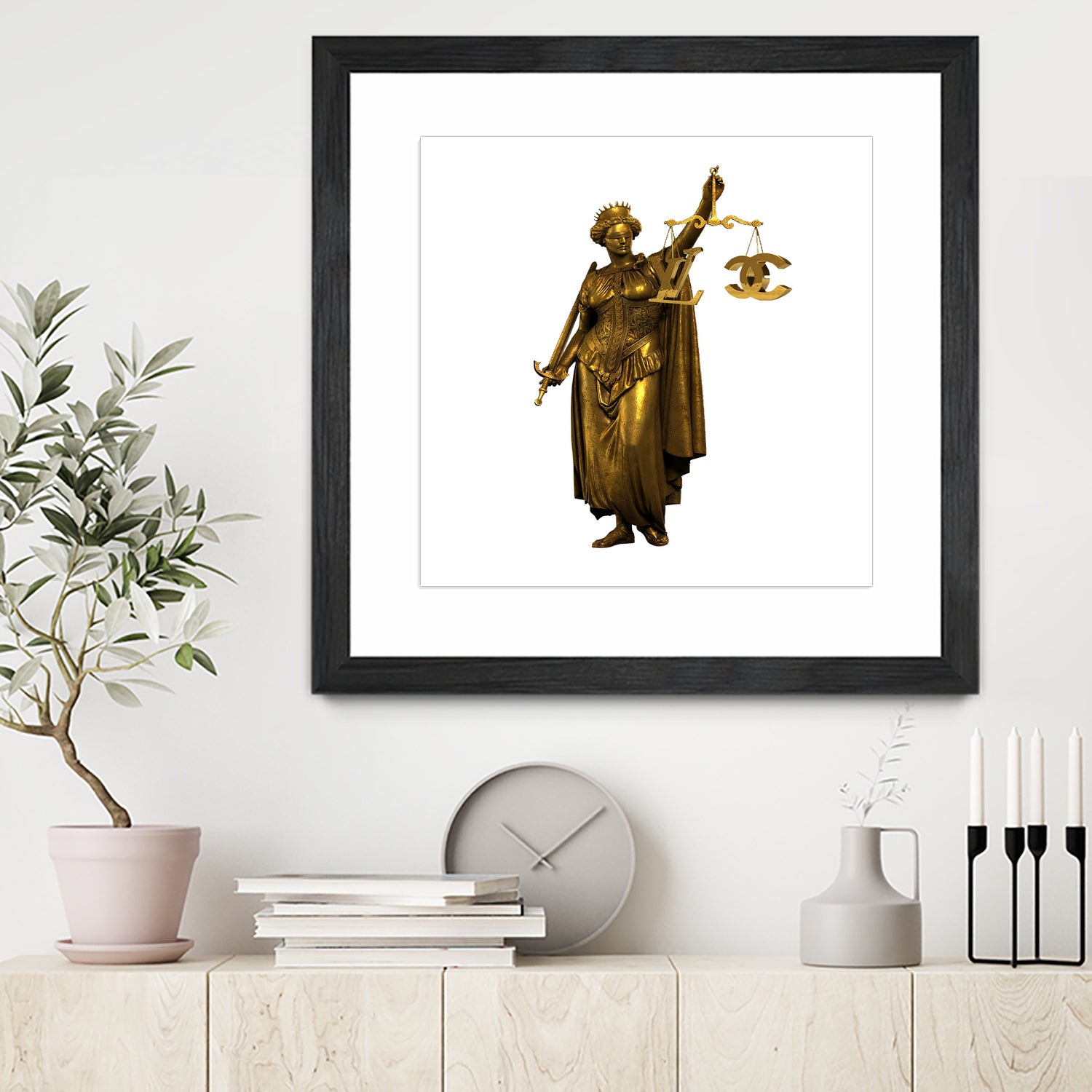 CHANEL OR LOUIS VUITON / LADY OF JUSTICE by Michael Benisty on GIANT ART - white photo illustration