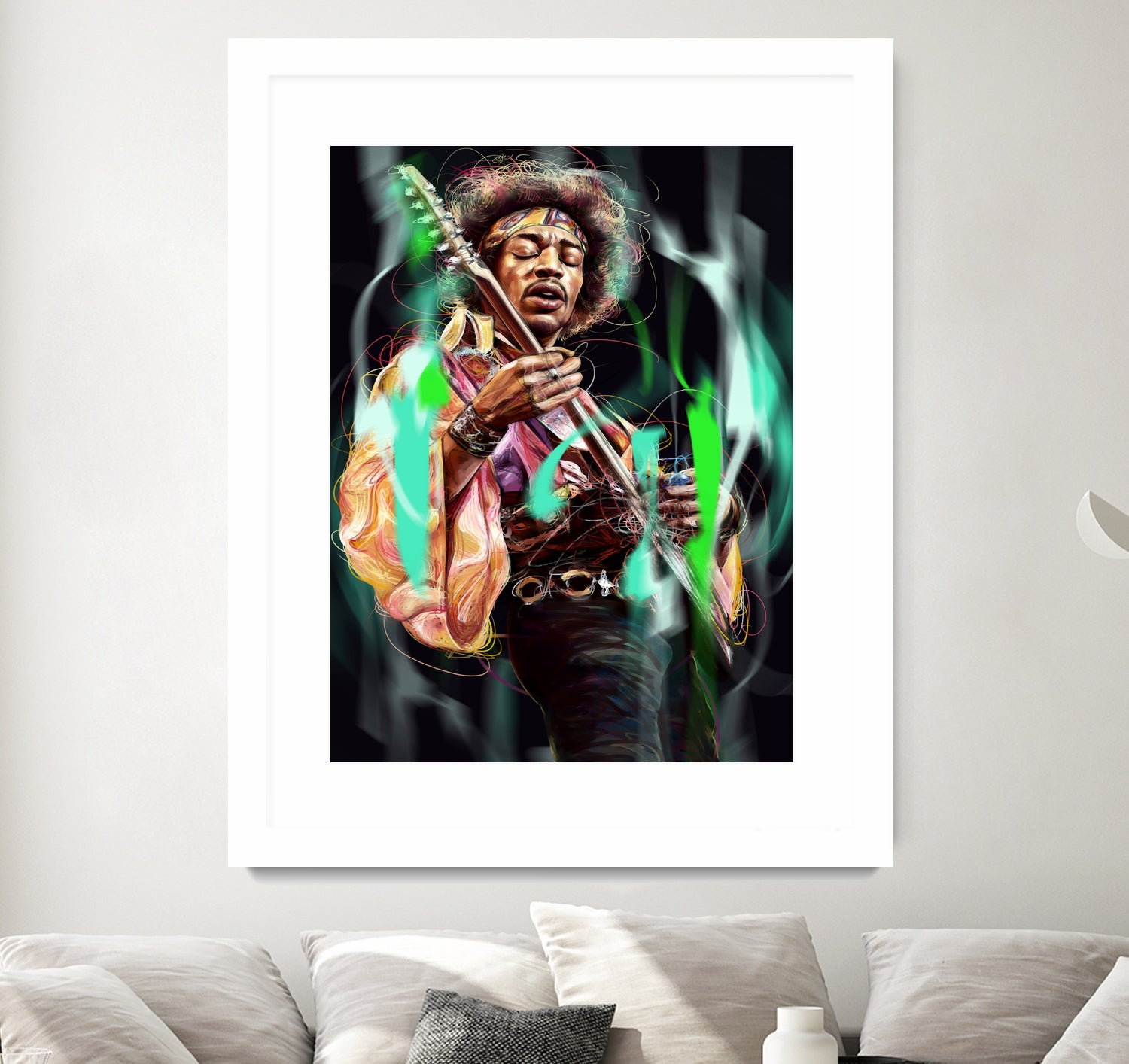 Jimi Hendrix by Dmitry Belov on GIANT ART - black digital painting