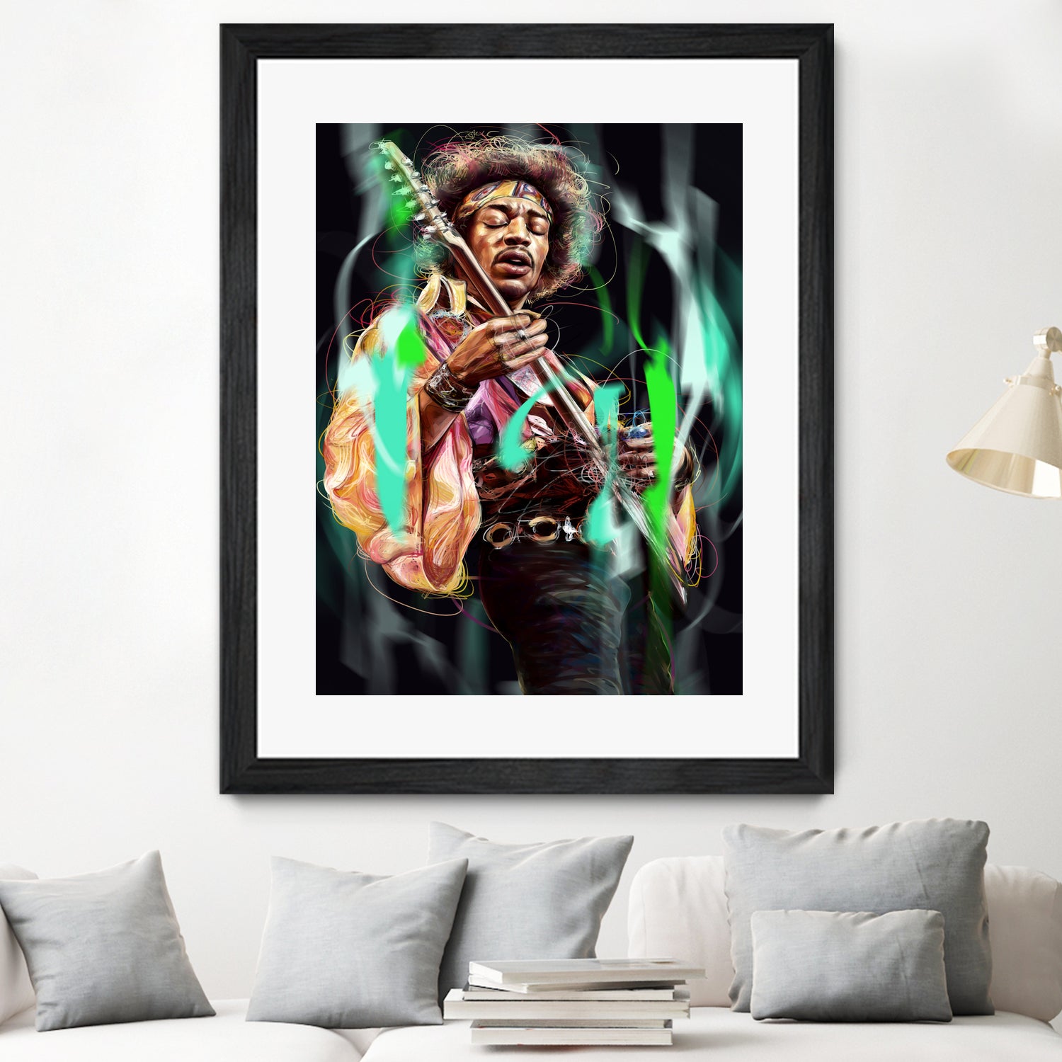 Jimi Hendrix by Dmitry Belov on GIANT ART - black digital painting