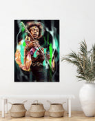 Jimi Hendrix by Dmitry Belov on GIANT ART - black digital painting
