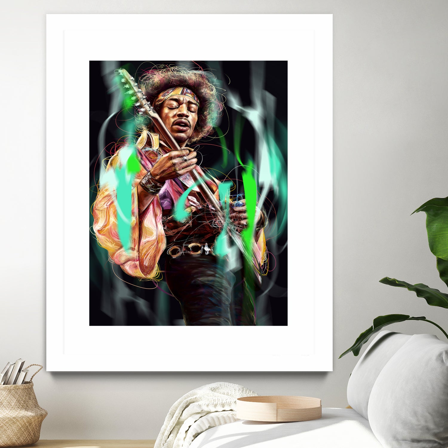 Jimi Hendrix by Dmitry Belov on GIANT ART - black digital painting