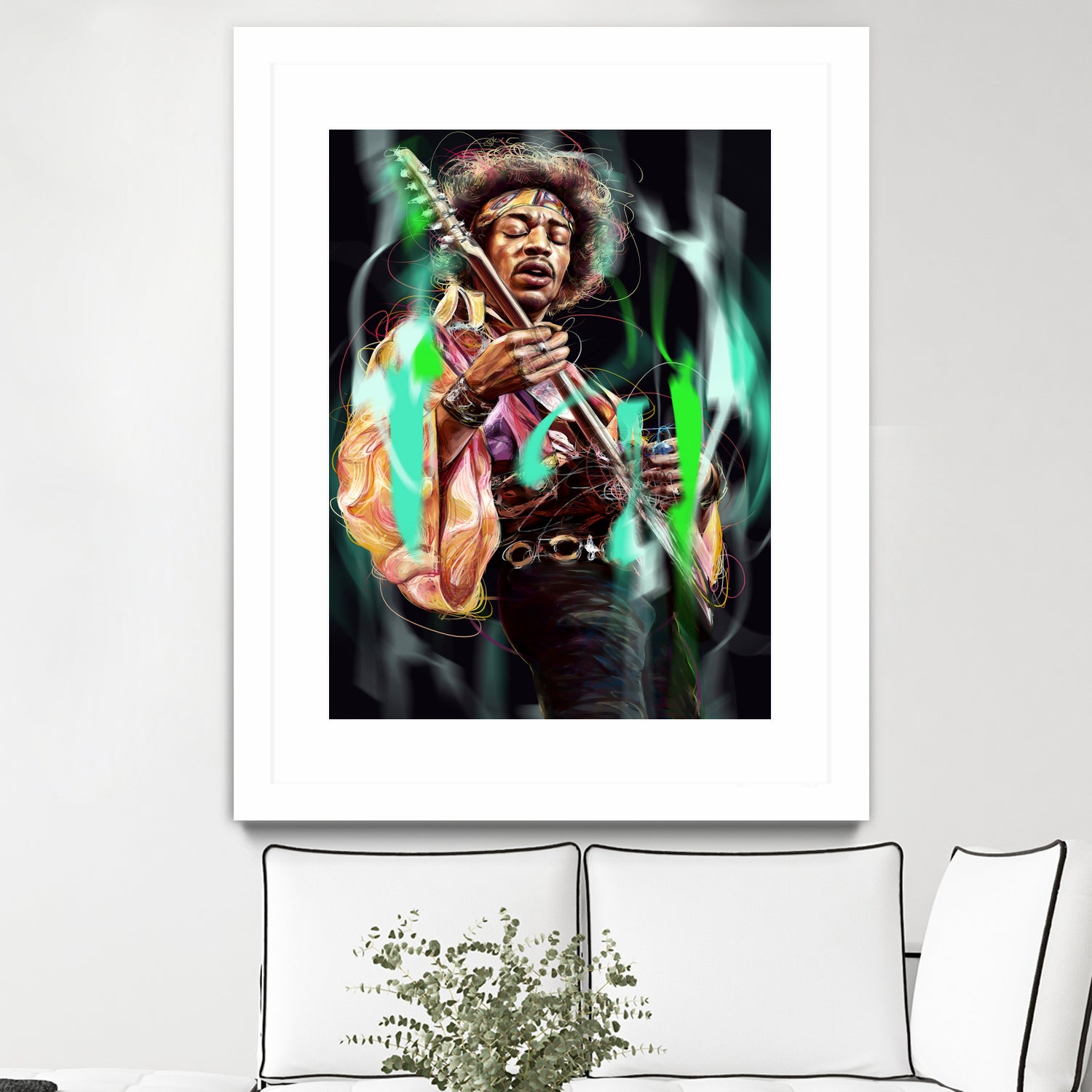 Jimi Hendrix by Dmitry Belov on GIANT ART - black digital painting