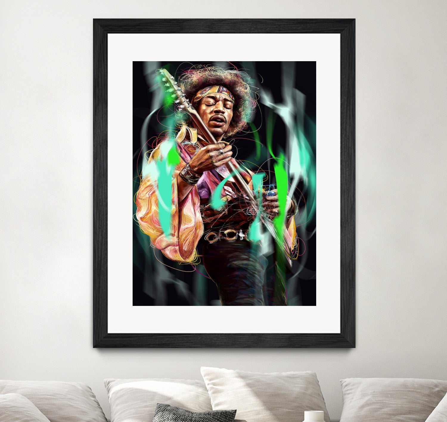 Jimi Hendrix by Dmitry Belov on GIANT ART - black digital painting