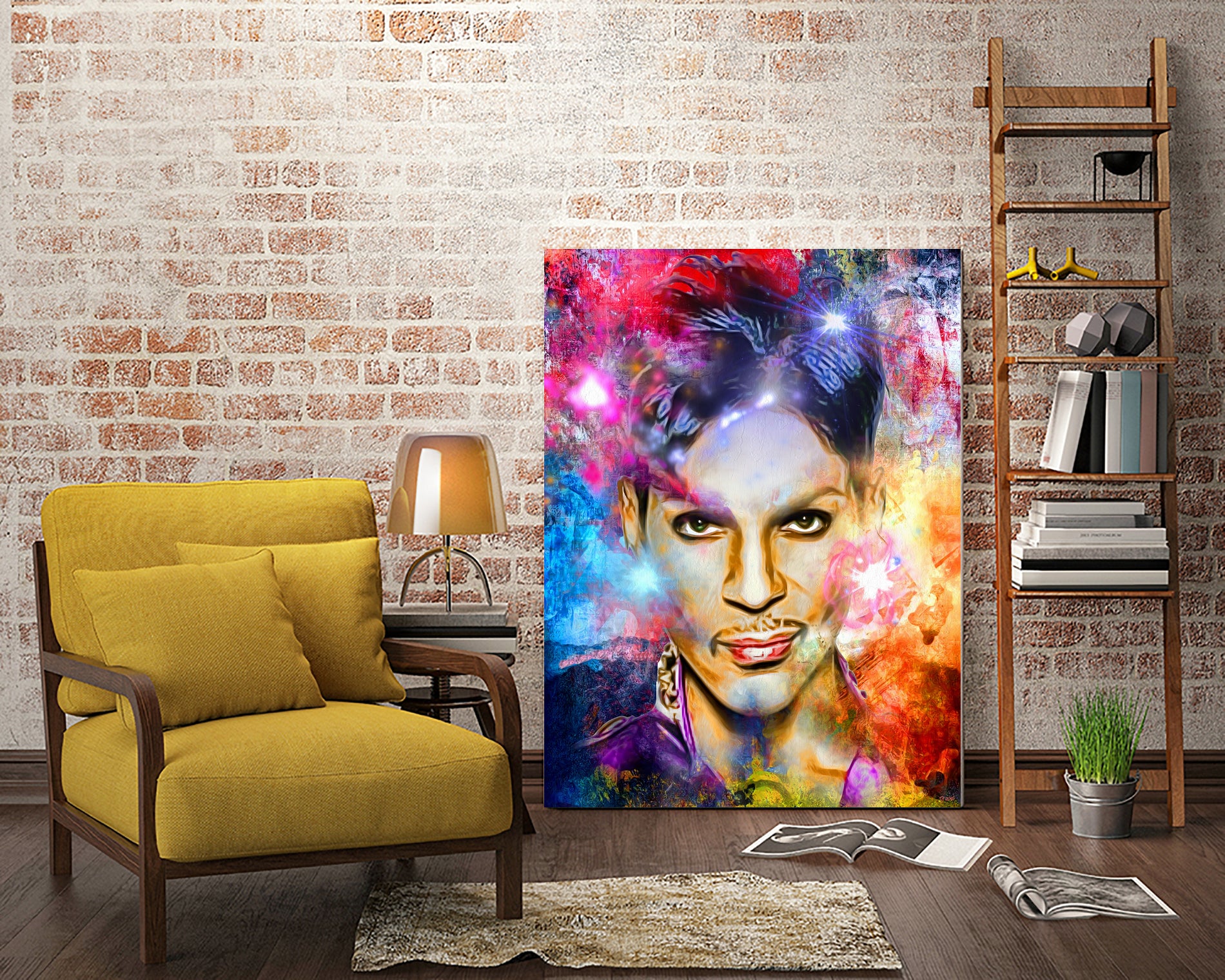 Prince Painted Portrait by Daniel Janda on GIANT ART - black digital painting