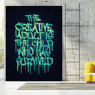 The Creative Adult is the Child Who Has Survived / Typo by Philipp Rietz on GIANT ART - green vector illustration