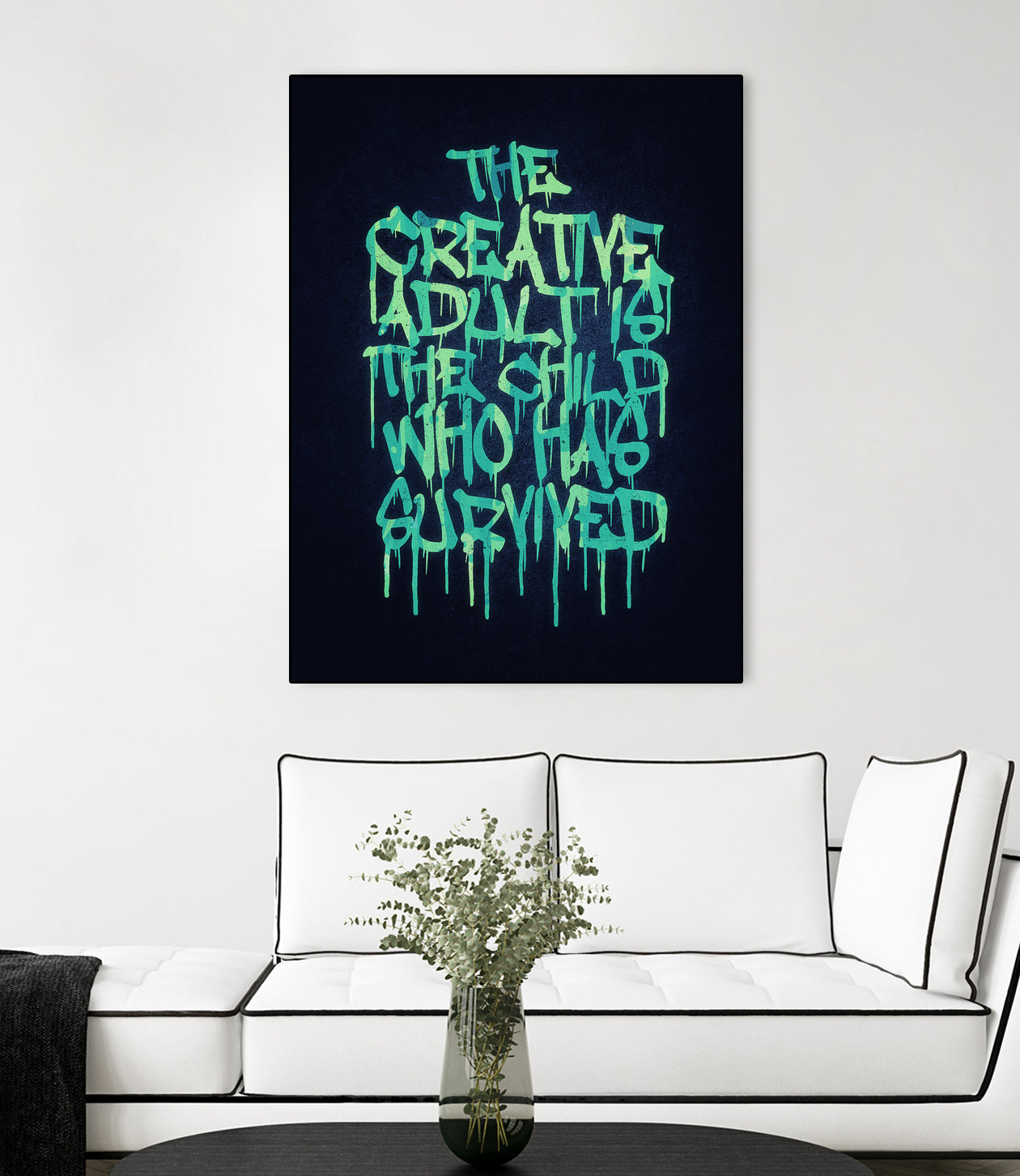 The Creative Adult is the Child Who Has Survived / Typo by Philipp Rietz on GIANT ART - green vector illustration