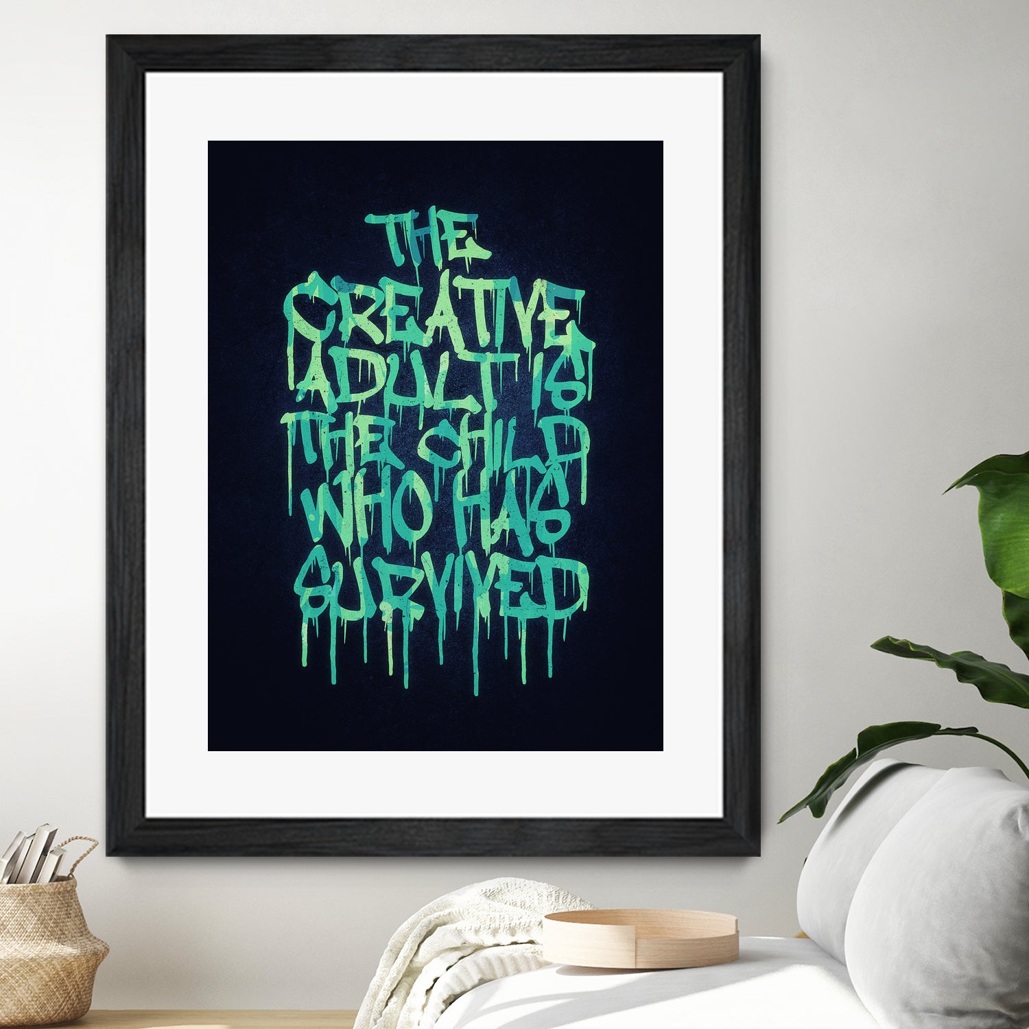 The Creative Adult is the Child Who Has Survived / Typo by Philipp Rietz on GIANT ART - green vector illustration