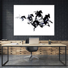 Black horses by Robert Farkas on GIANT ART - black digital drawing