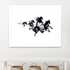 Black horses by Robert Farkas on GIANT ART - black digital drawing