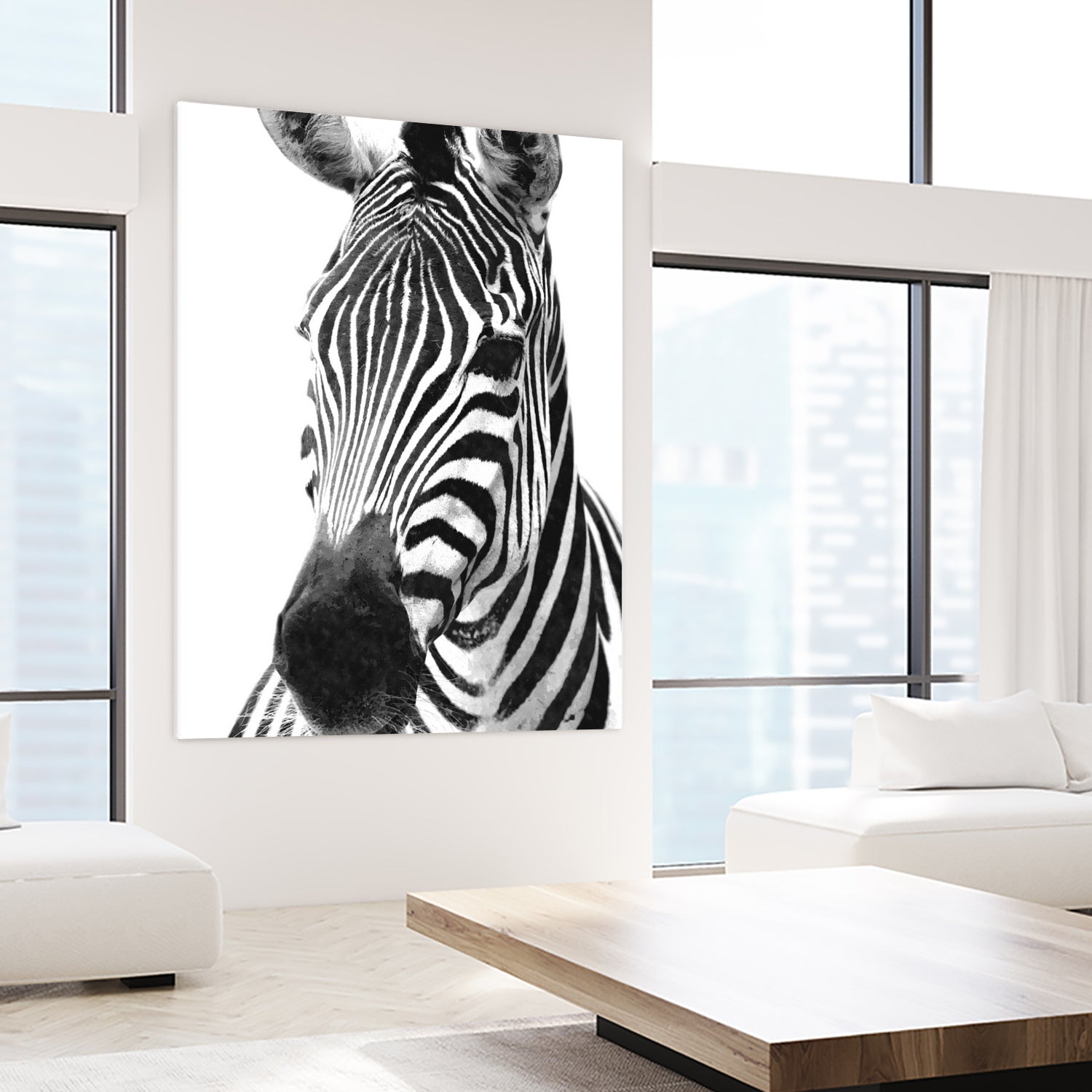 Black and White Zebra by Alessandra Minervini on GIANT ART - black digital painting