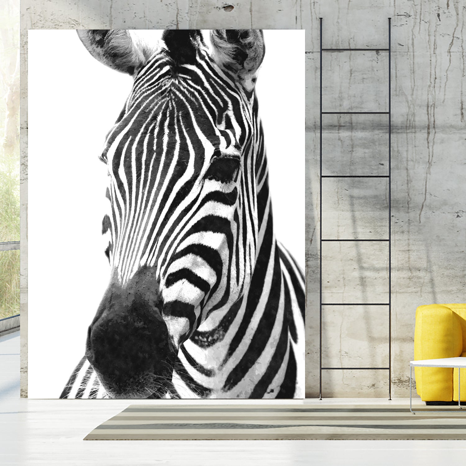 Black and White Zebra by Alessandra Minervini on GIANT ART - black digital painting