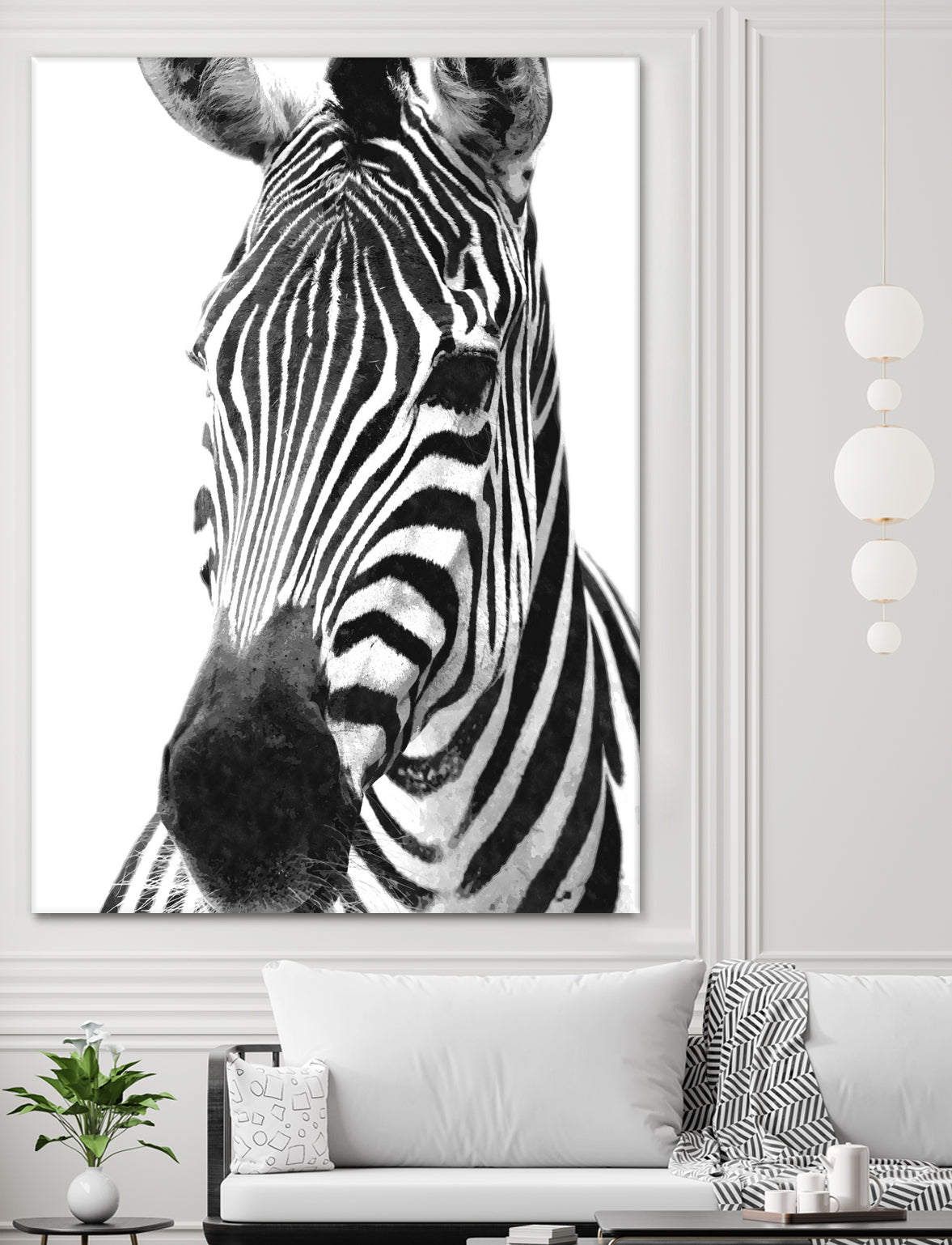 Black and White Zebra by Alessandra Minervini on GIANT ART - black digital painting