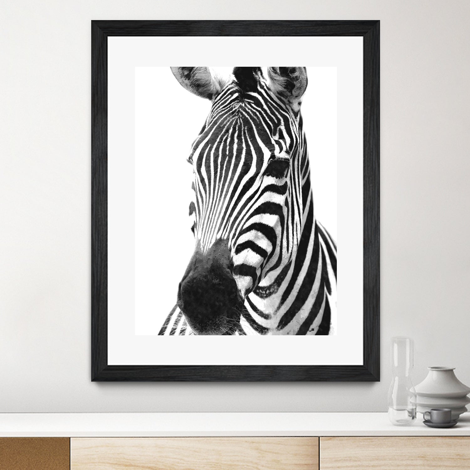 Black and White Zebra by Alessandra Minervini on GIANT ART - black digital painting