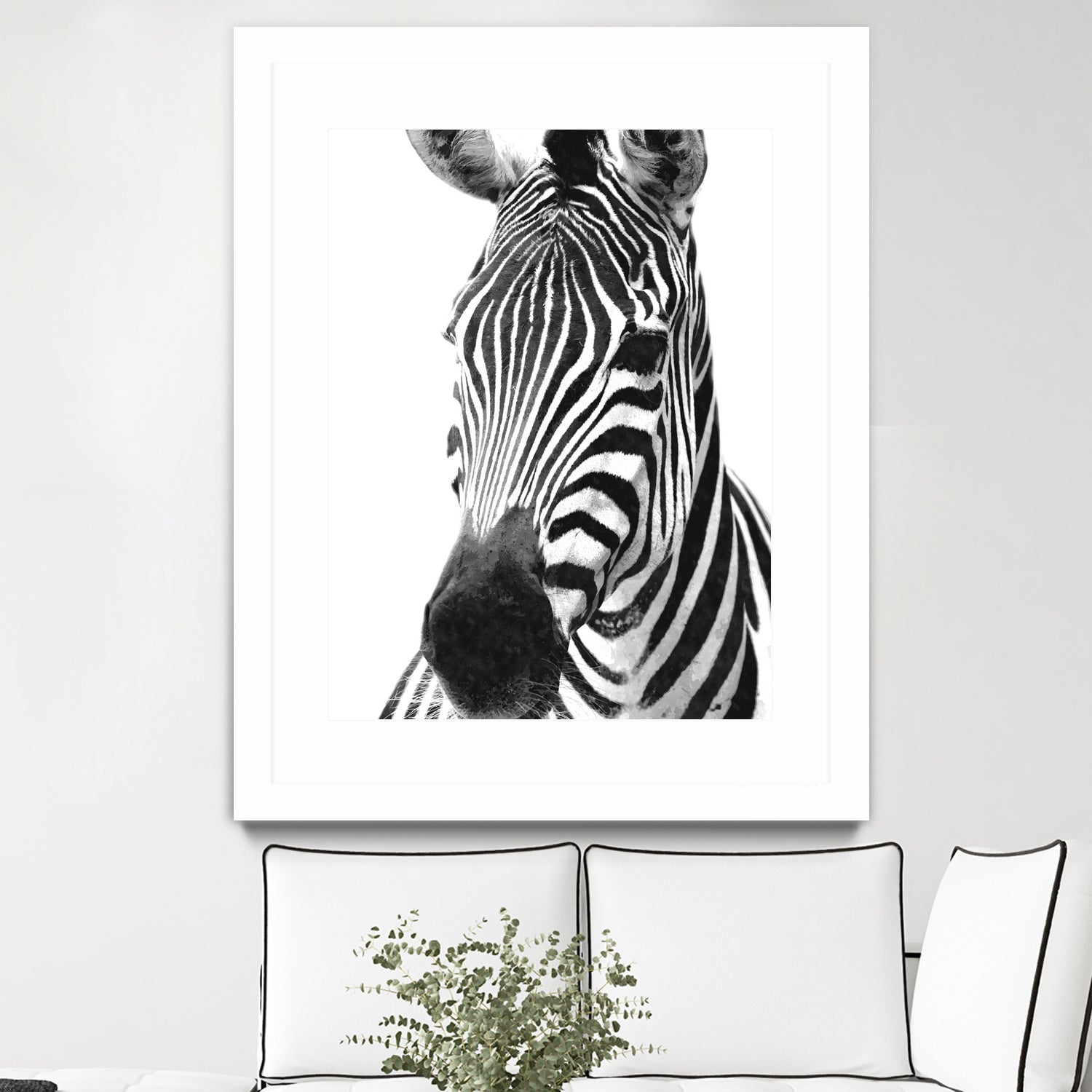 Black and White Zebra by Alessandra Minervini on GIANT ART - black digital painting