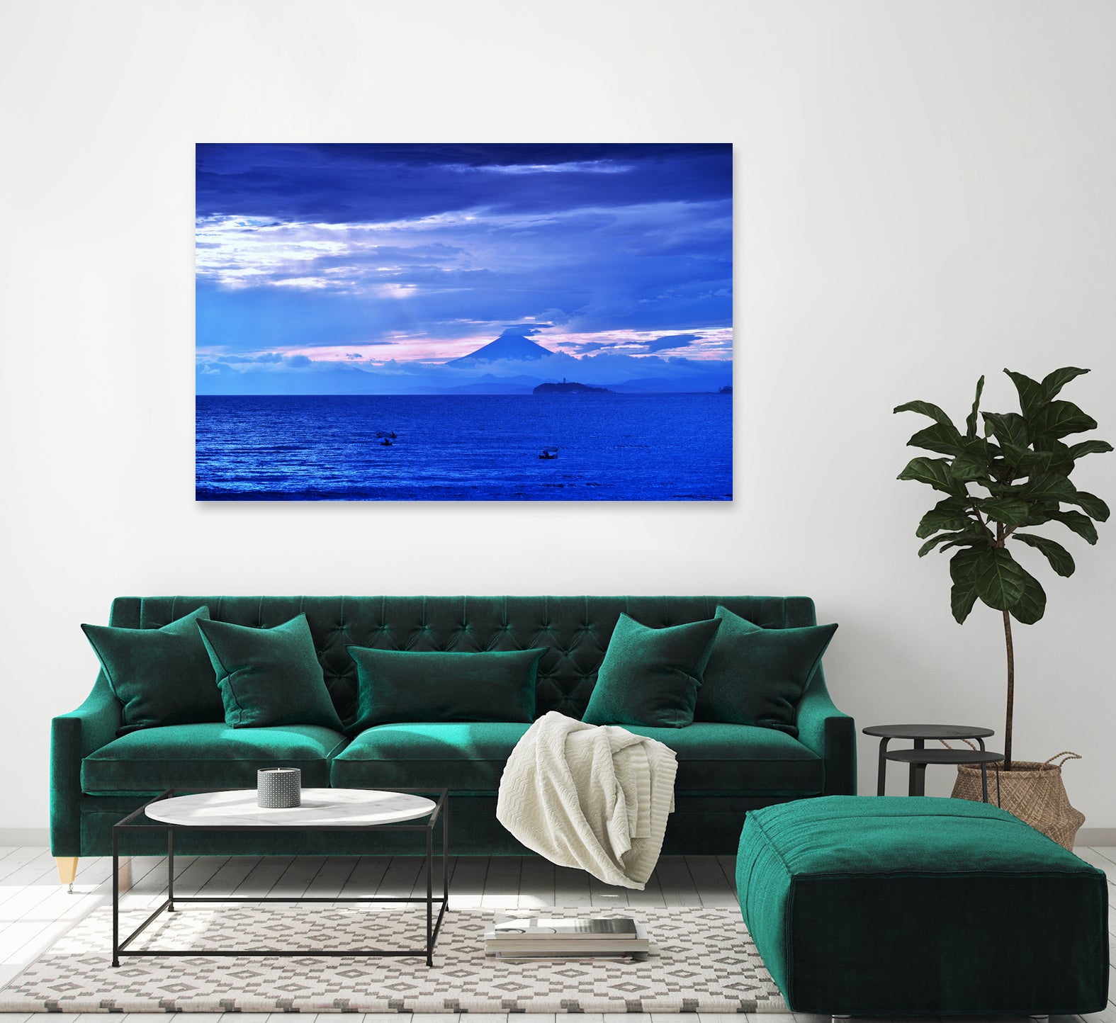 Mystic Series: Mount Fuji-san, Japan by Andreas Bromba on GIANT ART - blue photo illustration