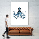 Blue Octopus Illustration by Alessandra Minervini on GIANT ART - blue digital painting