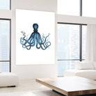 Blue Octopus Illustration by Alessandra Minervini on GIANT ART - blue digital painting