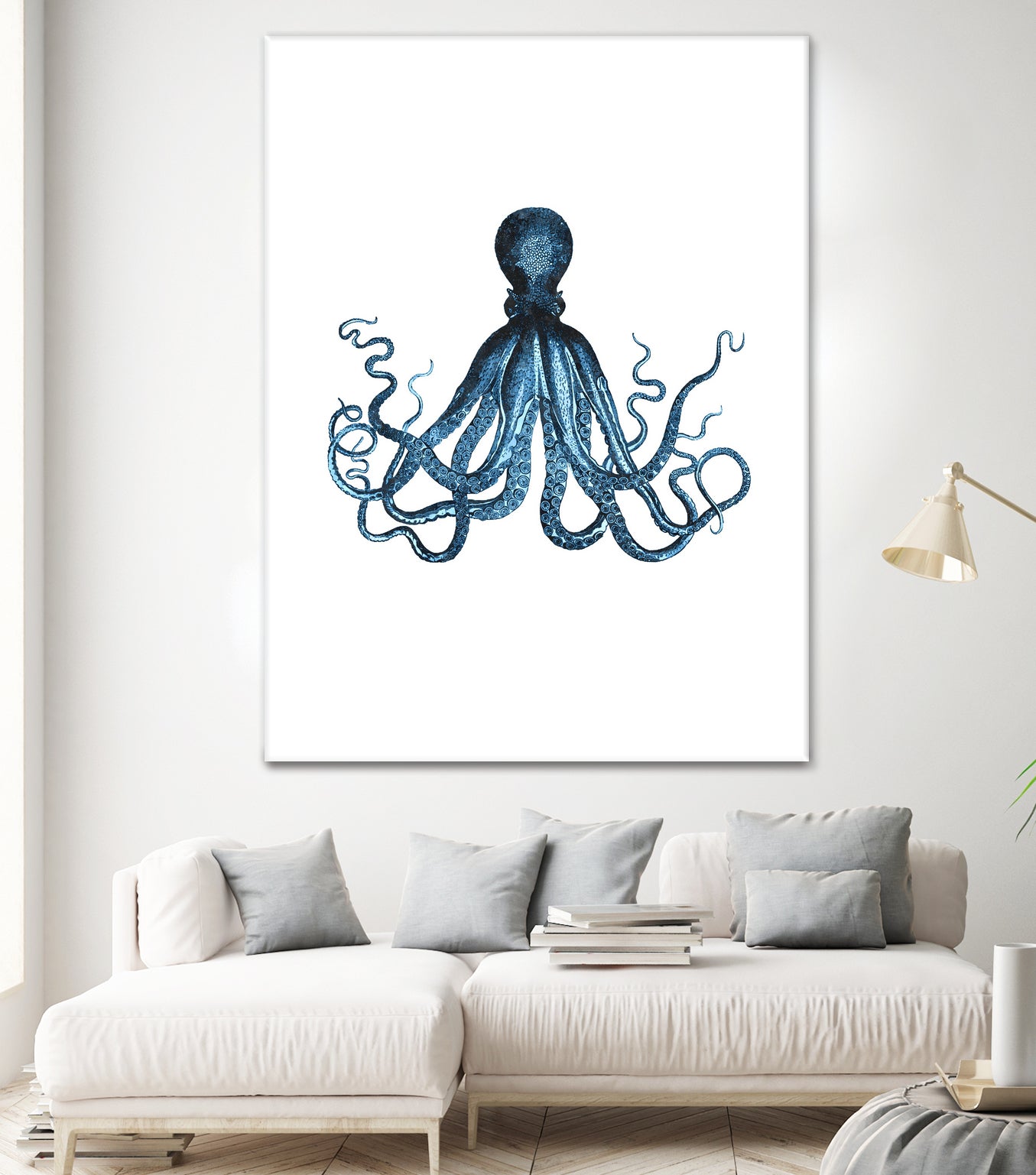 Blue Octopus Illustration by Alessandra Minervini on GIANT ART - blue digital painting