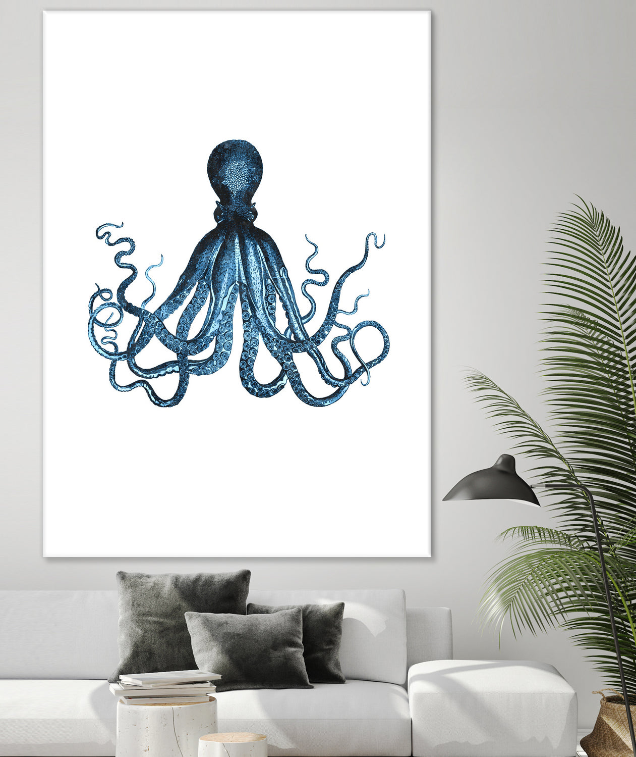 Blue Octopus Illustration by Alessandra Minervini on GIANT ART - blue digital painting