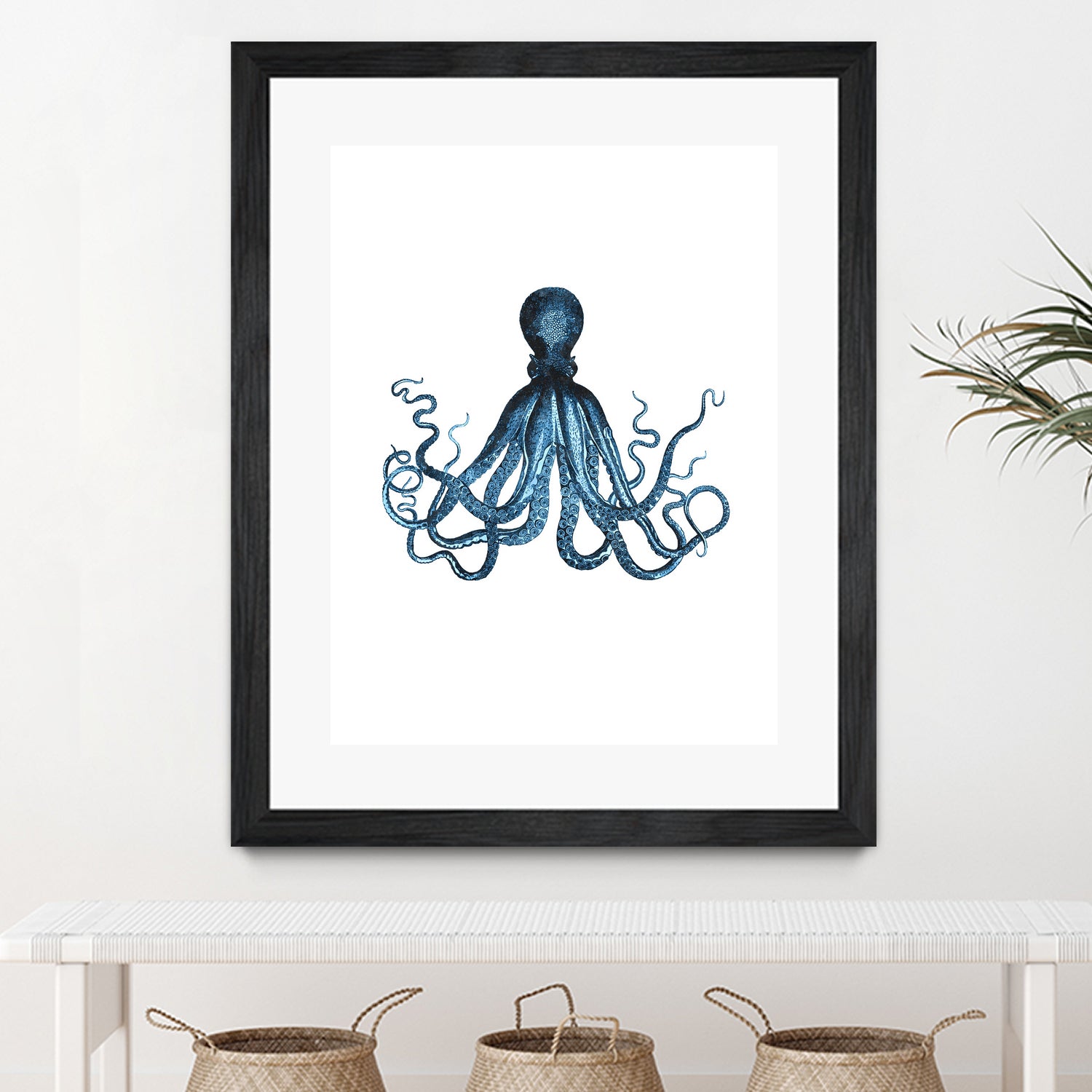 Blue Octopus Illustration by Alessandra Minervini on GIANT ART - blue digital painting