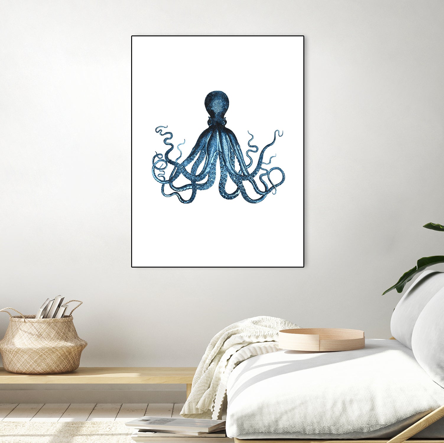 Blue Octopus Illustration by Alessandra Minervini on GIANT ART - blue digital painting