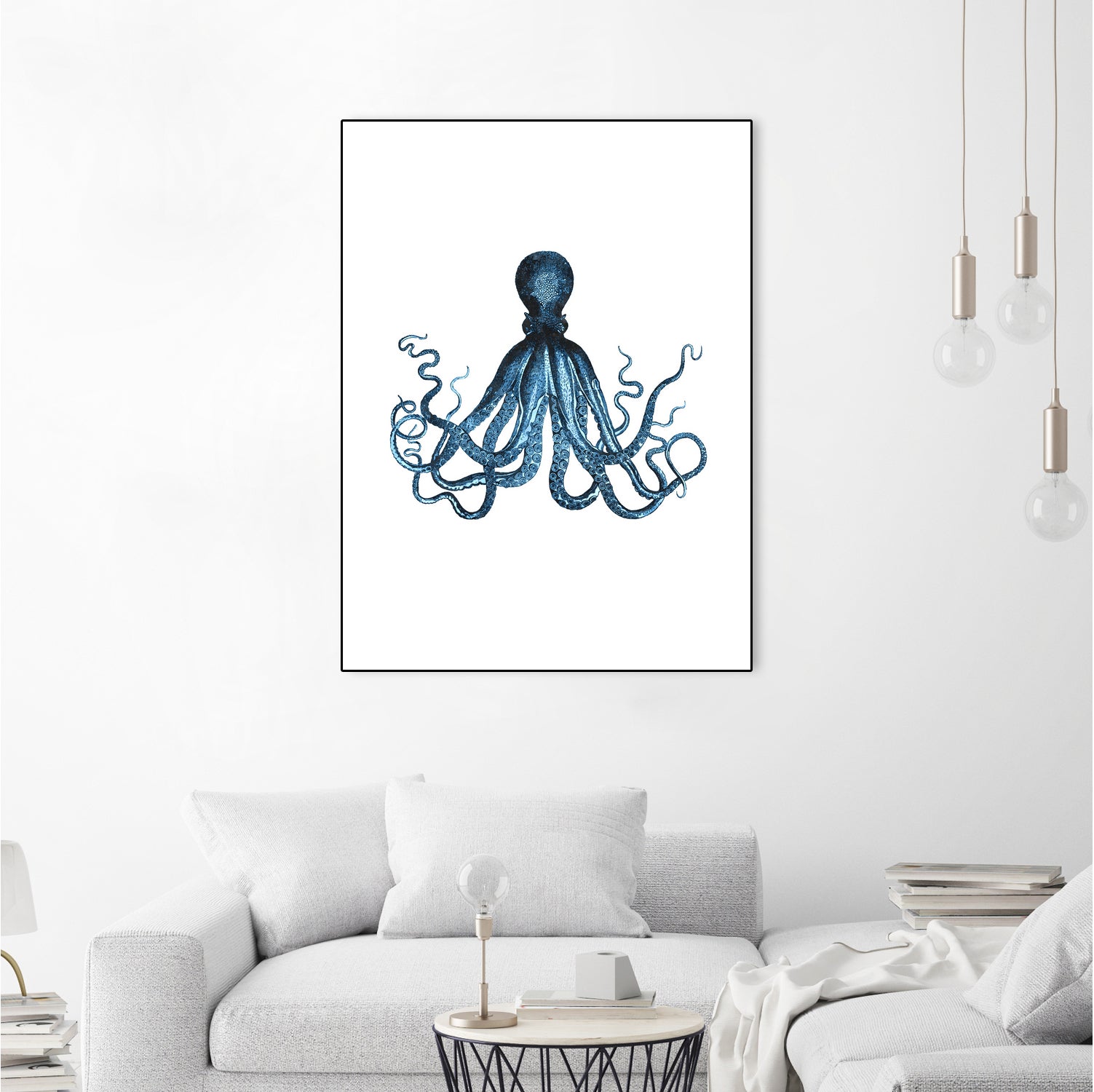 Blue Octopus Illustration by Alessandra Minervini on GIANT ART - blue digital painting