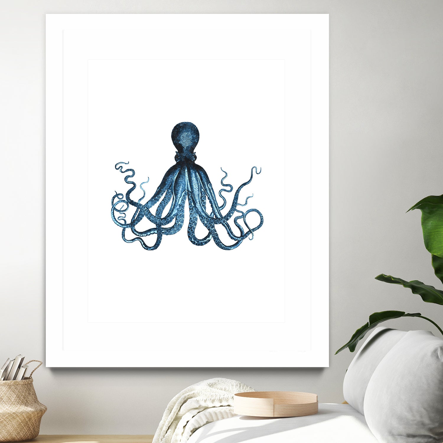 Blue Octopus Illustration by Alessandra Minervini on GIANT ART - blue digital painting