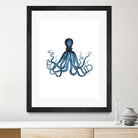 Blue Octopus Illustration by Alessandra Minervini on GIANT ART - blue digital painting