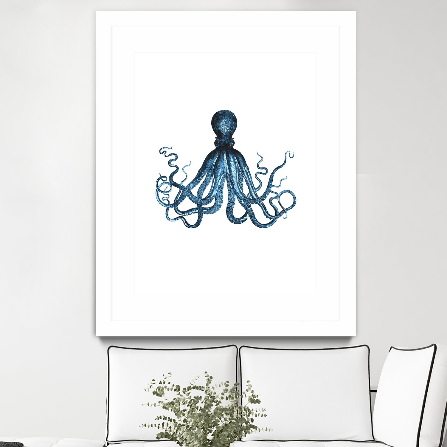 Blue Octopus Illustration by Alessandra Minervini on GIANT ART - blue digital painting