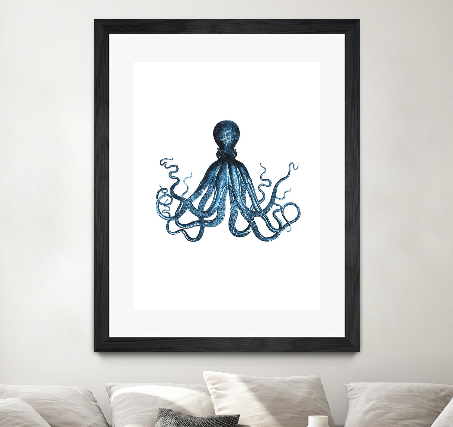 Blue Octopus Illustration by Alessandra Minervini on GIANT ART - blue digital painting