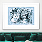 Blue Baby Cats by Gitta Gläser on GIANT ART - blue digital drawing